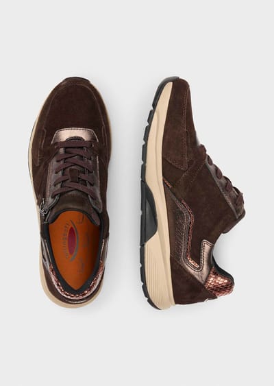 Sneakers met mesh voering - bruin - Gr. 4,5 van Goldner Fashion