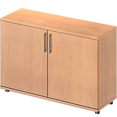 Vleugeldeurkast TETRIS WOOD - B 1200 x D 421 x H 800 mm - 2 OH - hoogte inclusief glijders - beuken decor - ons merk Schäfer Shop Genius