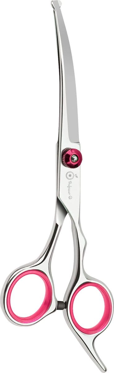 Professionele Hondenschaar - Trimschaar Ergonomisch Krom - Vachtverzorging Pootverzorging voor Langharige Honden - Roze