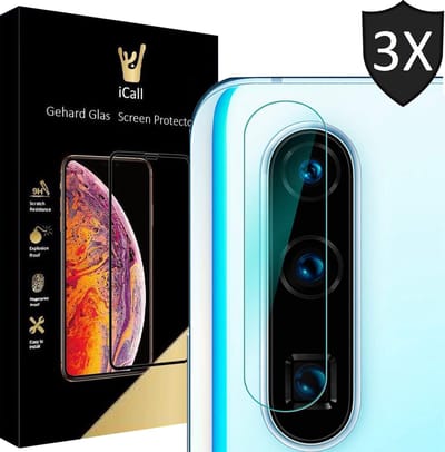 Camera Lens Screenprotector geschikt voor Huawei P30 - Tempered Glass Gehard Glas - 3 Stuks