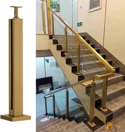 Buitentrapleuning Paal - Terraspaal Balkon - Buitenruimte Verfraaien - Roestvrij Staal 304 - 65 cm Hoog - Zwart