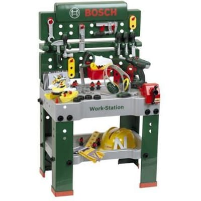 Bosch Theo Klein Werkbank "Work station" with screwdriving vehicle and DIY accessories, 81 pcs. Werkbank & gereedschap