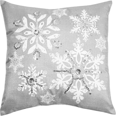 Zilveren Sneeuwvlok Accent Kussen 14x14 inch - Modieus en Comfortabel