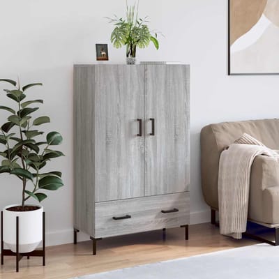 vidaXL - Hoge - kast - 69,5x31x115 - cm - bewerkt - hout - grijs - sonoma - eikenkleurig