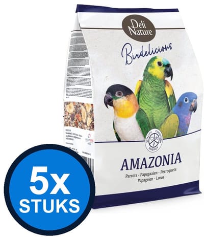 5x Deli Nature - Birdelicious papegaaien amazonia 2kg - Vogelvoer - 2 kg