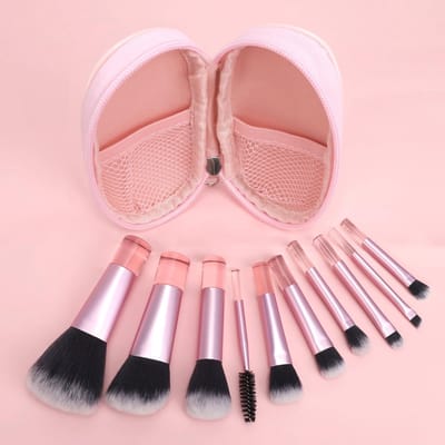 Dailygoods- Make-upkwasten Set - 10 Stuks - Mini-Make-upkwasten - Draagbare Make-upset - Opbergtas - Roze - Afmetingen 18 x 13,5 x 2 cm