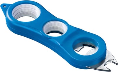 Dekselopener 4-in-1 - Multitool Keuken - Flessen Openen - Robuuste Materiaalmix - 19 x 4 x 2 cm - Grijs
