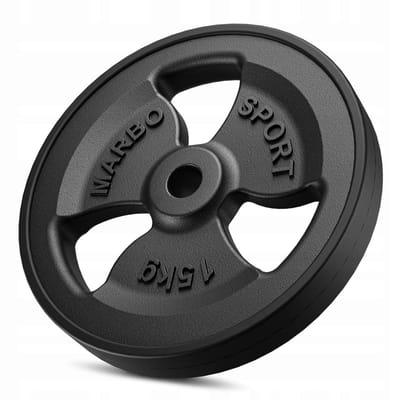 Marbo Sport - Halterschijf - Weight Plate gecoat - 15 kg - Gietijzer - Boring 31 mm - Voor krachttraining en thuisgym en Home Gym - Zwart