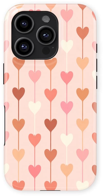 Tough Hoesje met Hartjes geschikt voor iPhone 16 Pro | Little Love Tough Case Geschikt voor Mag | Hartjes Print Backcover geschikt voor iPhone 16 Pro Falling Hearts