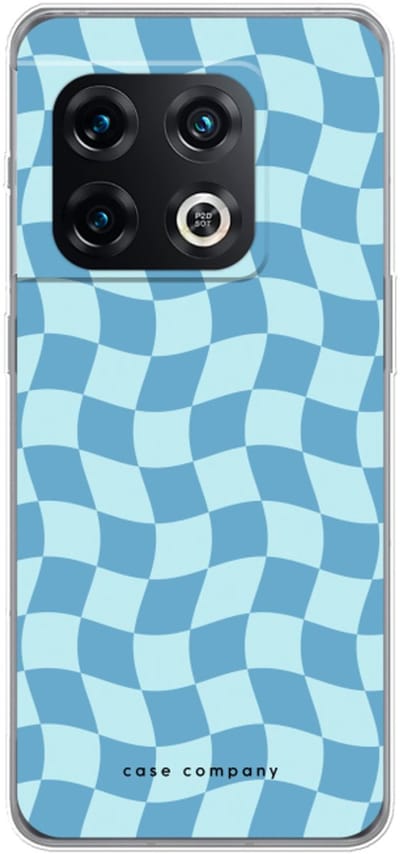 Case Company® - Hoesje geschikt voor OnePlus 10 Pro hoesje - Grid Blauw - Soft Cover Telefoonhoesje - Bescherming aan alle Kanten en Schermrand