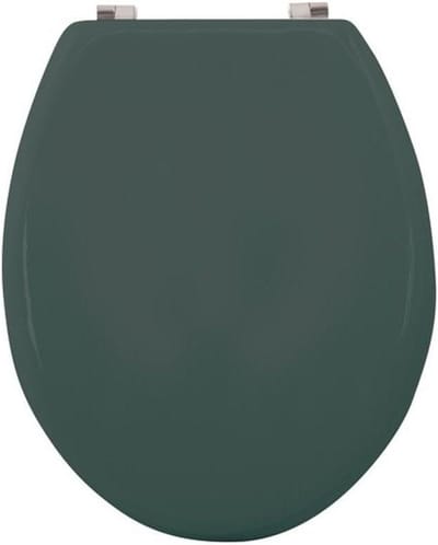 Toiletbril MDF - WC bril - Badkamer - Roestvrijstalen scharnieren - 43/45 x 37 cm - Donkergroen