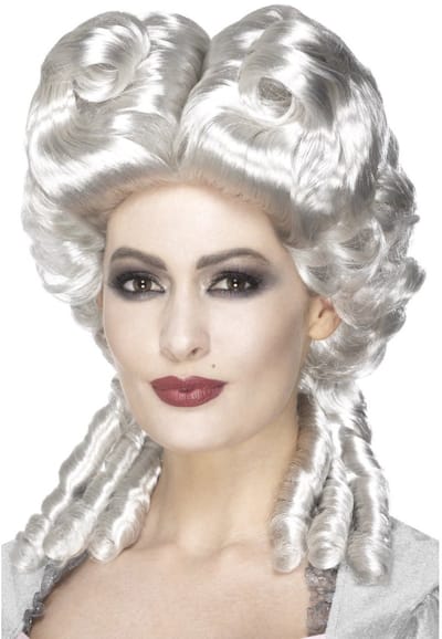 Marie Antoinette kunsthaar pruik wit