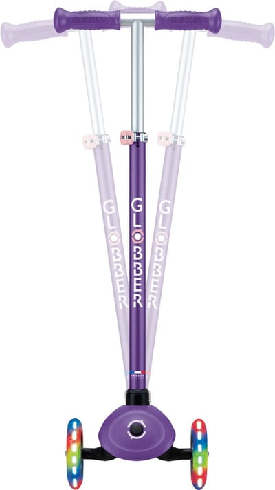 3-Wiel Step - Globber Primo Plus Lights Purple - paars - lichtgevende wielen - in hoogte verstelbaar - vanaf 3 tot 9 jaar