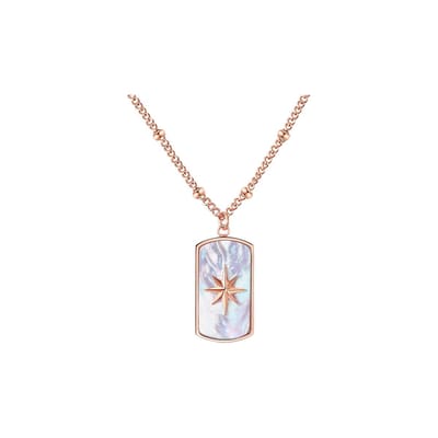 Valero Pearl's damesketting roestvrijstalen parel One Size Roségoud 32018604