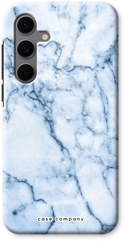 Case Company® - Hoesje geschikt voor Samsung Galaxy S24 FE hoesje - Blauw marmer - Tough Case - Maximale Bescherming alle Kanten en Schermrand