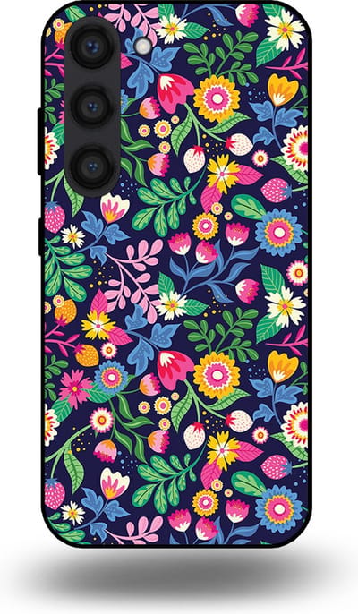 Smartphonica Telefoonhoesje geschikt voor Samsung Galaxy S23 met bloemen opdruk - TPU backcover case flower design geschikt voor Samsung Galaxy S23