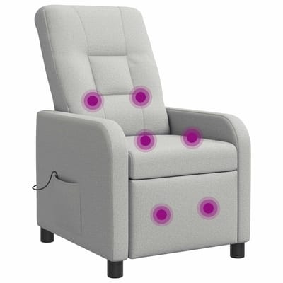 vidaXL - Massage - Relaxstoel - Wolkgrijs - Stof