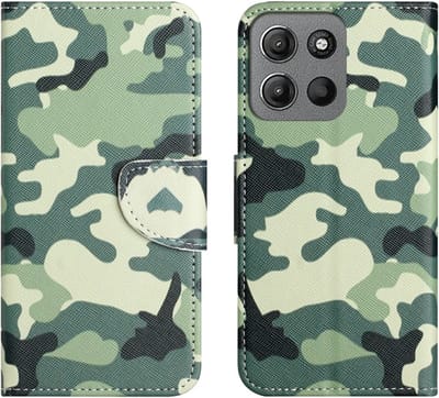Coverup Hoesje - Geschikt voor Motorola Moto G15 / G17 (Power) Hoesje - Coverup Book Case - Camouflage