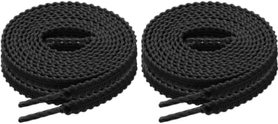 Dailygoods - QUARKZMAN 2 paar platte veters, 160 cm sportschoenen, platte veters voor sneakers, hardlopen, trekking, sport, training, mannen en vrouwen, zwart