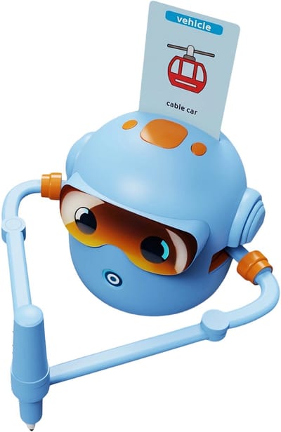 longziming - Spraakgestuurde tekenrobot - Tekenrobot Voor Kinderen - Stemgestuurde Educatieve Schilder Robot Met 100 Kaarten, 14 Stiften En Muziek - Voor Jongens En Meisjes Blauw