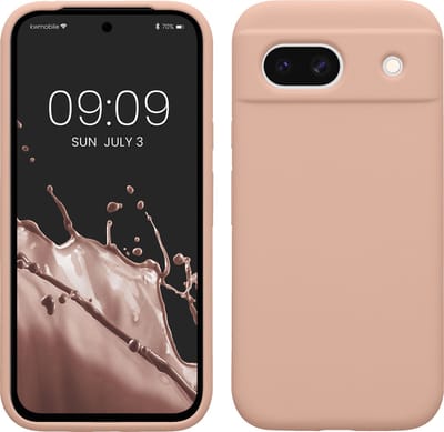 kwmobile telefoonhoesje geschikt voor Google Pixel 8a - Hoesje met siliconen coating - Smartphone case in mat oudroze