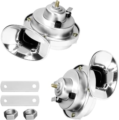 Dailygoods - Slakkenluchthoorn - Elektrische toeters - 300 dB luid geluid - Zilver - Waterdicht en krachtig - Geschikt voor vrachtwagens en boten