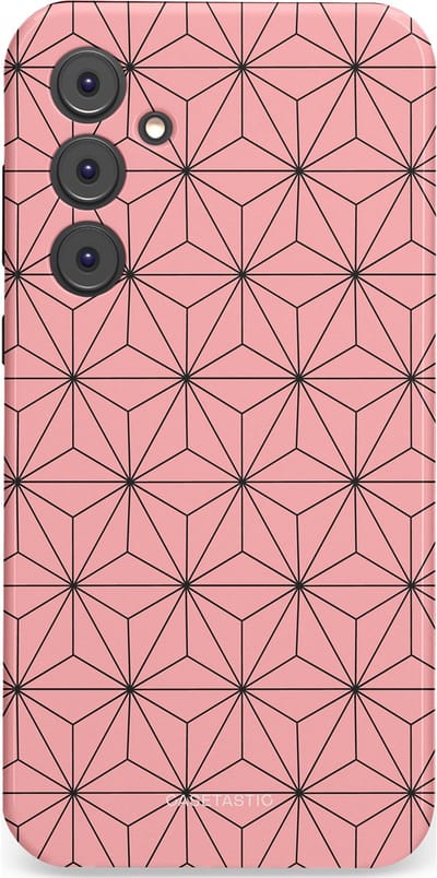 Casetastic Hoesje Geschikt voor Samsung A35 - Stijlvolle Beschermende Duo-layer Case - Roze Zwarte Fashion Paris Patroon