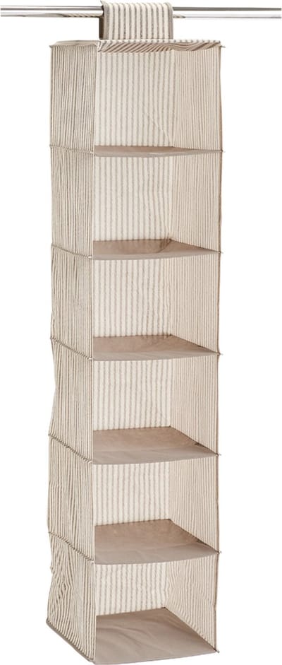 Zeller kast organizer - hangend - 6 vakken - 30 x 30 x 129 cm - beige