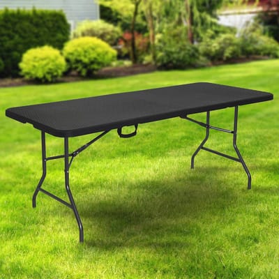 Opvouwbare Campingtafel in Rotan-Look - 182 x 74 x 74 cm - Duurzaam en Multifunctioneel