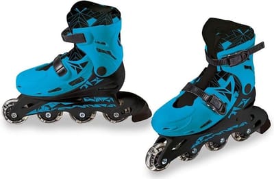 Verstelbare inline skates met pvc-wielen voor kinderen - Boy In Line Skates - maat M/maat 33/36 - 28330