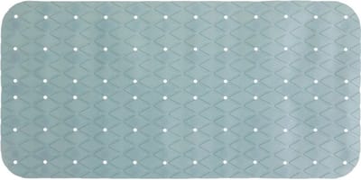 5Five Anti-slip badkamer douche/bad mat - lichtblauw - 70 x 35 cm - rechthoekig - Badkamermat met zuignappen