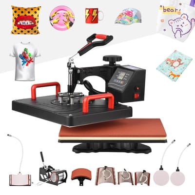 Multifunctionele 8-in-1 hittepersmachine 360 ​​graden draaibaar Hot Transfer-sublimatie digitaal persen 360 Degree Rotatable AU Plug zwart