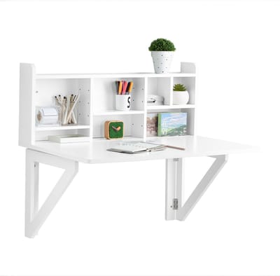 SoBuy FWT07-II-W Bar Tafel - Witte Opvouwbare Wandtafel voor Keuken