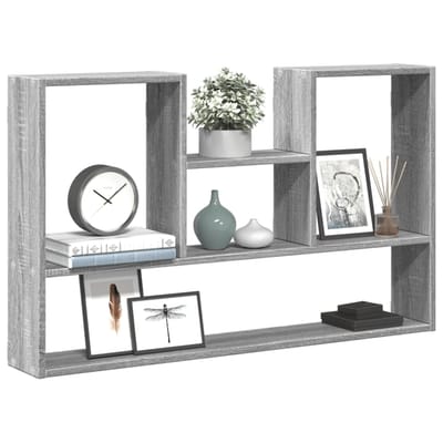 vidaXL - Wandschap - 99x15x60 - cm - bewerkt - hout - grijs - sonoma - eikenkleurig