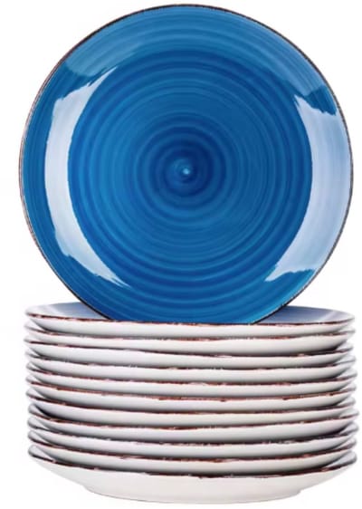 Imperial Serviesset - 12 delig - 12 persoons - Donkerblauw - Dinerborden - Bordenset - Diepe borden - Ontbijtborden - Servies - Keukenservies