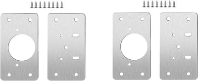 Dihl 2 sets kastdeur scharnier reparatieplaten met schroeven, roestvrij staal keukenkast meubels kledingkast reparatie plaat kit, 2 paar, 4 platen, 44x90mm