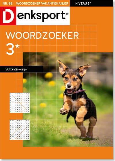 Denksport Puzzelboek Woordzoeker 3* vakantiekanjer, editie 88
