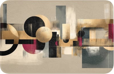 Badmat 60x40 cm - Antislip - Abstract - Vormen - Beige - Texturen - Badmatten voor badkamer - Badkamermat - Douchemat - Badkamer mat