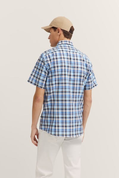 Bugatti Herren Shirt met geruit patroon