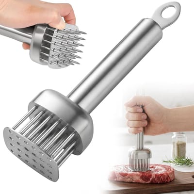 Vleeshamer van Roestvrij Staal - Machinewasbaar - 24 Scherpe Naalden - Geschikt Voor Grillen
