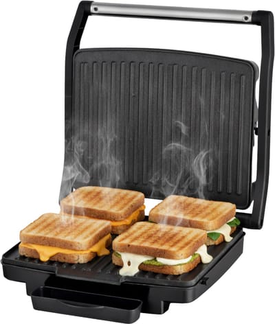 Tosti Apparaat XL voor 4 Tosti's met Temperatuurregeling - Grill IJzer - Contactgrill - Apparaten - Uitklapbaar - COOK-IT