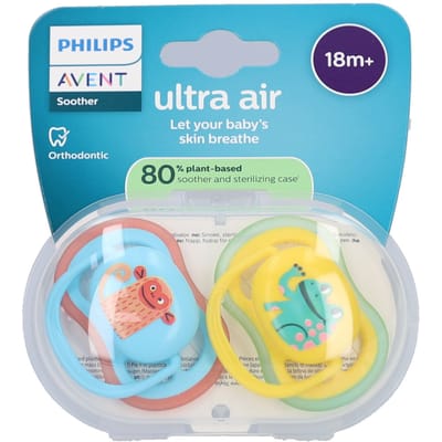 Philips Avent Ultra Air – Ademend en lichtgewicht fopspeen (18mnd+) – 2 stuks - SCF349/58