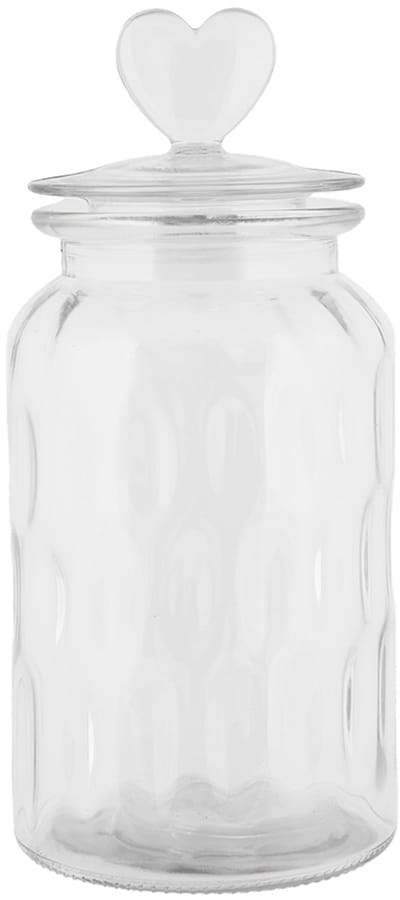 Clayre & Eef Voorraadpot Deksel Ø 11x24 cm Transparant Glas