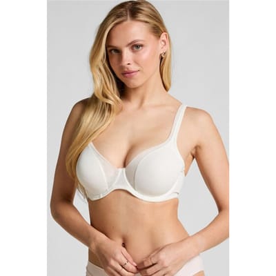 Hunkemöller Dames Lingerie Niet-voorgevormde beugel bh Mesh - Wit - maat B70
