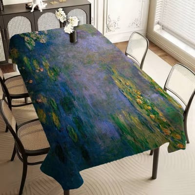 Sterrennacht Van Gogh Kunst Tafelkleed Polyester Print Waterdicht Oliebestendig Rechthoekig Feest Tafelkleed Tafelkleed Picknickmat 90x140cm