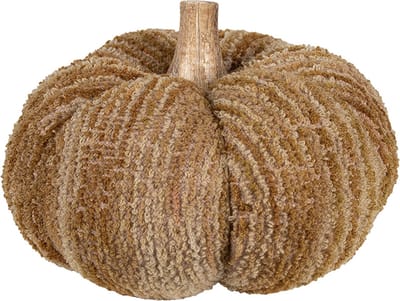 Clayre & Eef Decoratie Pompoen Ø 20x14 cm Bruin Polyester Herfst decoratie
