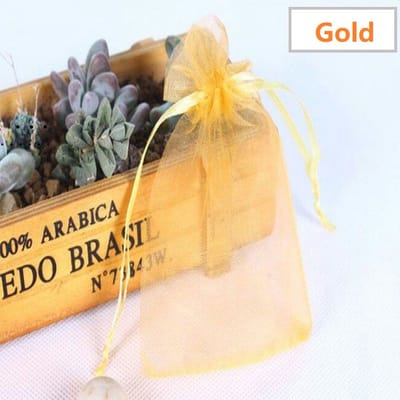 20 X Organza Zakjes -Sieradenzakjes -Feestzakjes - Snoepzakjes - Cadeauzakjes -Gold - 7*9cm- 20 Stuks - merk: Fyfanie