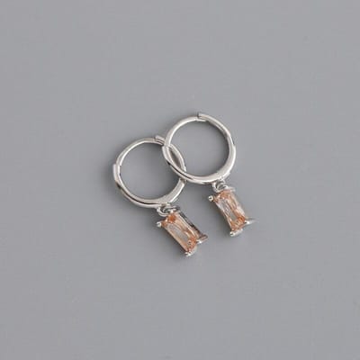 925 Sterling Zilver Groen Kristal Vierkante Oorbellen Voor Vrouwen Verlovingsfeest Elegante Sieraden Voorkomt Allergie Eh262