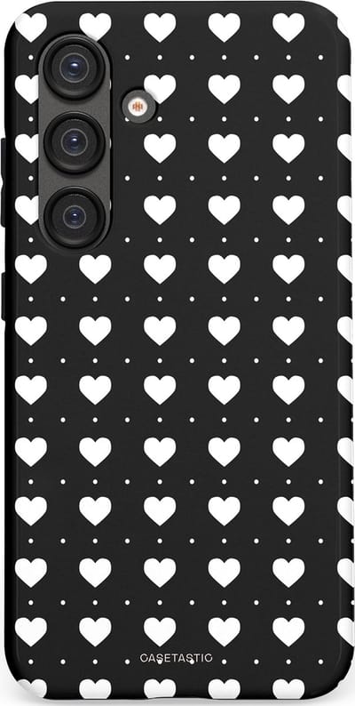 Casetastic Hoesje Geschikt voor Samsung S25 - Stijlvolle Beschermende Duo-layer Case - Stipjes en Hartjes