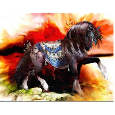 5D DIY Diamond schilderij mooi paard volledige boor mozaïek kruissteek diamant borduurwerk Home Decor 20X30CM red